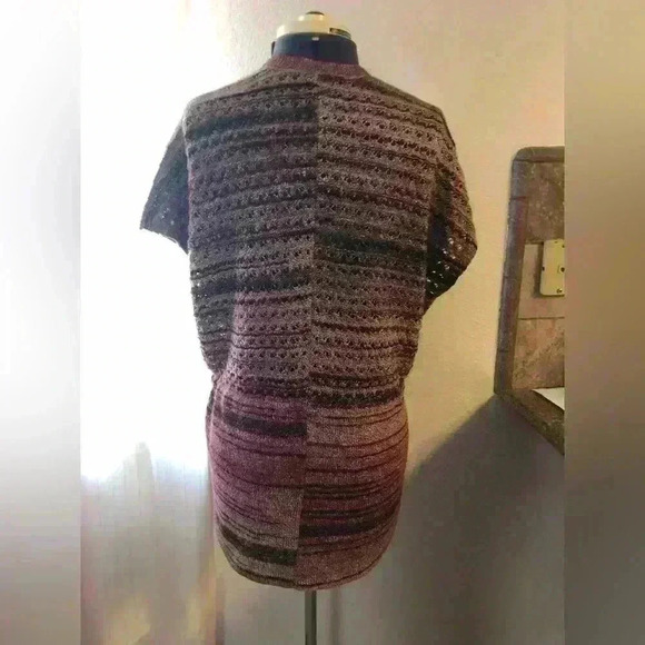 Chicos Knit Brown Shades shrug vest with waist tie Chico size 0 - Picture 3 of 7